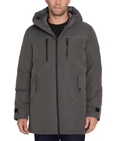 Sam Edelman Men's Expedition Full-zip Hooded Parka In Charcoal