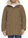 SAM EDELMAN MEN'S FAUX SHEARLING HOODED PARKA