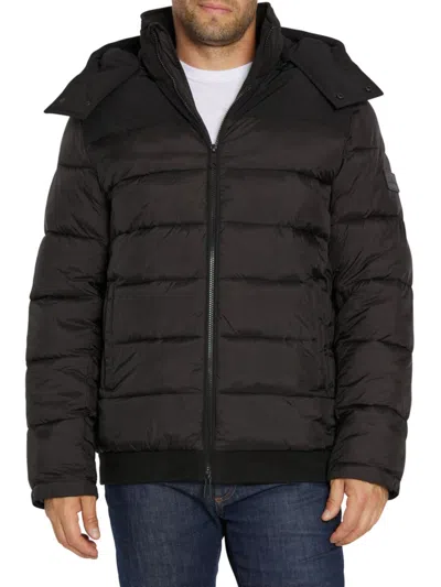 Sam Edelman Men's Hooded Puffer Jacket In Black