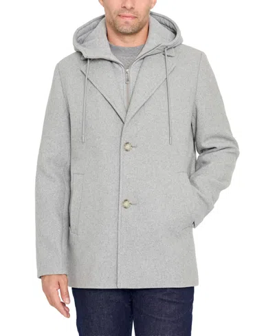 Sam Edelman Men's Hooded Wool Coat In Gray