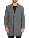 Sam Edelman Men's Single Breasted Wool Blend Top Coat In Heather Grey