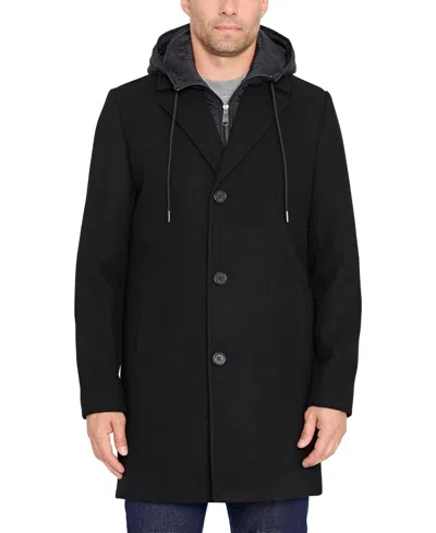 Sam Edelman Men's Single Breasted Wool Coat In Black