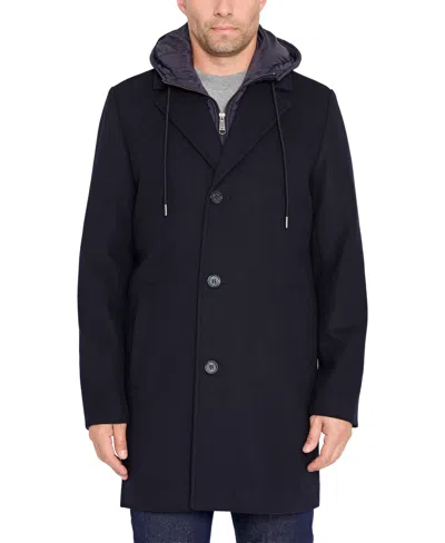Sam Edelman Men's Single Breasted Wool Coat In Blue