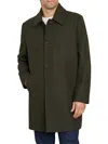 Sam Edelman Single Breasted Wool Blend Coat In Moss Twill