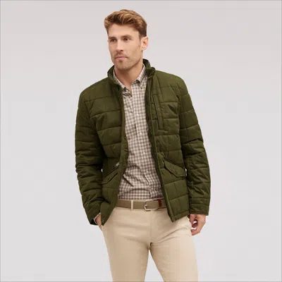 Sam Edelman Men's Wool Box Quilt Jacket Olive In Green