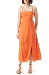 Sam Edelman Merisa Cutout Linen Blend Sundress In Orange