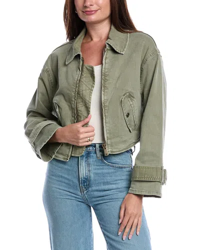Sam Edelman Mesa Cropped Moto Jacket In Green
