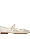 Sam Edelman Womens Michaela Rhinestone-embellished Ballet Flats Whit