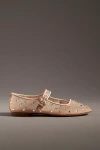 Sam Edelman Michaela Shine Mary Jane Flat Vintage Pink Mesh In Pink