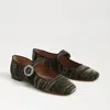 Sam Edelman Michaela Glow Mary Jane Flat Winter Moss Green Velvet