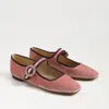 Sam Edelman Women's Michaela Glow Square Toe Embellished Buckle Mary Jane Flats In Pink