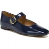 Sam Edelman Michaela Mary Jane Flat Midnight Blue Leather In Blue
