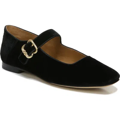 Sam Edelman Womens Black Michaela Square-toe Leather Ballet Flats