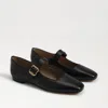 Sam Edelman Womens Black Michaela Square-toe Leather Ballet Flats In Black