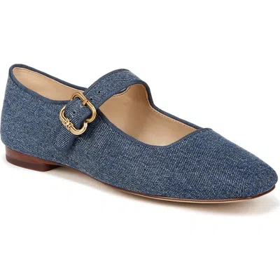 Sam Edelman Michaela Mary Jane Flat In Blue Stone