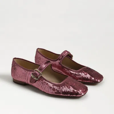 Sam Edelman Michaela Mary Jane Flat Elderberry Fabric In Purple