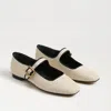 Sam Edelman Michaela Mary Jane Flat Linen Ivory Raffia In White