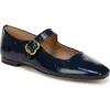 Sam Edelman Michaela Mary Jane Flat Midnight Blue Leather In Midnight Blue