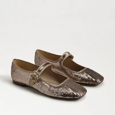 Sam Edelman Michaela Mary Jane Flat Molten Gold Fabric