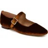 Sam Edelman Michaela Mary Jane Flat In Spiced Camel Brown Velvet
