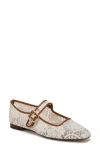 Sam Edelman Michaela Mesh Mary Jane Flat Natural Beige Mesh Fabric In Natural