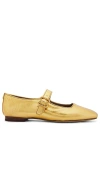 Sam Edelman Michaela Mary Jane Flat In Gold