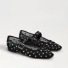 Sam Edelman Michaela Shine Womens Embellished Mesh Ballet Flats In Black