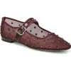 Sam Edelman Michaela Shine Mary Jane Flat In Burgundy