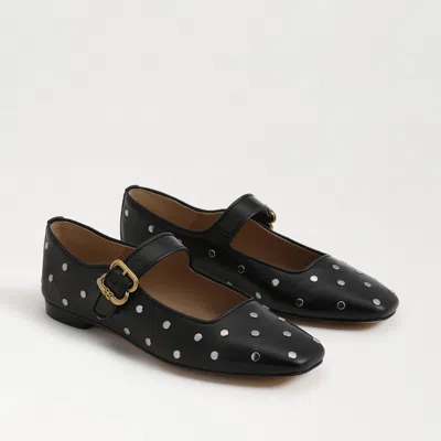 Sam Edelman Michaela Stud Mary Jane Flat Black Leather