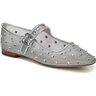 Sam Edelman Michaelashne Mary Jane Flat In Silver
