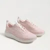 Sam Edelman Miles Lace Up Performance Sneaker Rosewater Mesh In Pink