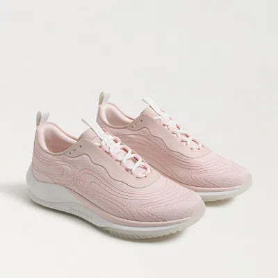 Sam Edelman Miles Lace Up Performance Trainer Rosewater Mesh In Pink