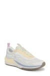 Sam Edelman Women's Miles Mixed-media Lace-up Sneakers In White/yellow Freeze Multi