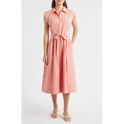 Sam Edelman Mix Stripe Shirtdress In Pink