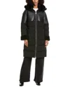 Sam Edelman Mixed Media Parka In Black