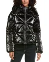 Sam Edelman Mixed Quilted Cropped Puffer Jacket In Black