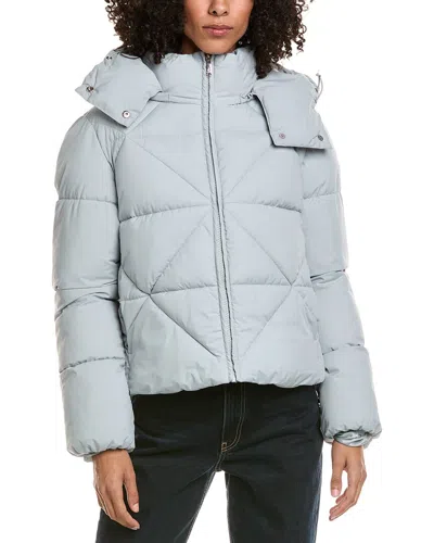 SAM EDELMAN MIXED QUILTED CROPPED PUFFER JACKET