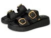 Sam Edelman Nerissa Platform Slide Sandal Black Basketweave In Black
