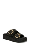 Sam Edelman Nerissa Platform Slide Sandal Black Basketweave In Black