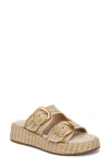 Sam Edelman Nerissa Two-strap Platform Sandal In Sunny Gold Faux Raffia