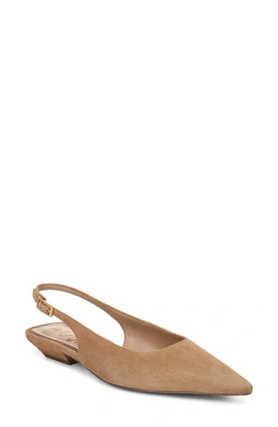 Sam Edelman Netty Slingback Pointed Toe Flat In Brown