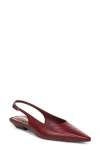 Sam Edelman Netty Slingback Pointed Toe Flat In Burgundy