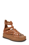 Sam Edelman Nicki Platform Sandal Saddle Leather In Brown