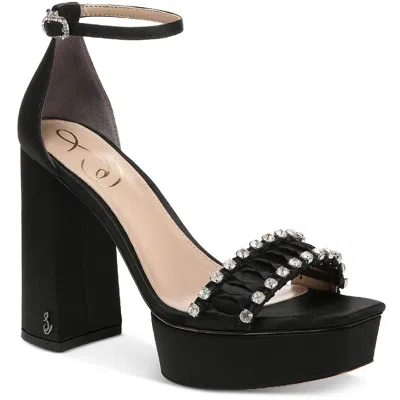 Sam Edelman Ninette Womens Embellished Ankle Strap Heels In Black
