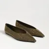Sam Edelman Nita Pointed Toe Flat Olive Satin In Green