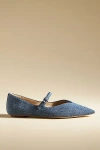 Sam Edelman Noa Mary Jane Pointed Toe Flat In Blue