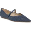 Sam Edelman Noa Mary Jane Pointed Toe Flat In Blue Stone/hudson Navy