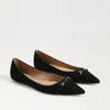 Sam Edelman Nori Pointed Toe Ballet Flat Black Leather