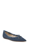 Sam Edelman Nori Pointed Toe Flat In Bluestone Fabric Fray