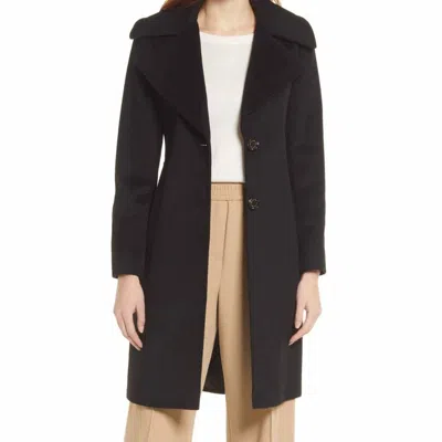 Sam Edelman Notch Collar Textured Coat In Charcoal In Black